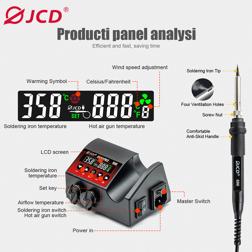 JCD 8898Pro 2-in-1-Lötstation, – T12 Soldering Station Oled Bewertung und Preis